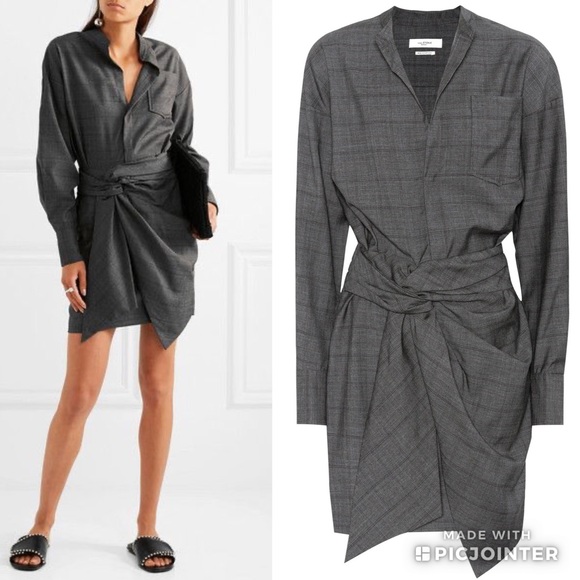 Isabel Marant Dresses & Skirts - Isabel Marant Nolla Grey Knotted dress virgin wool